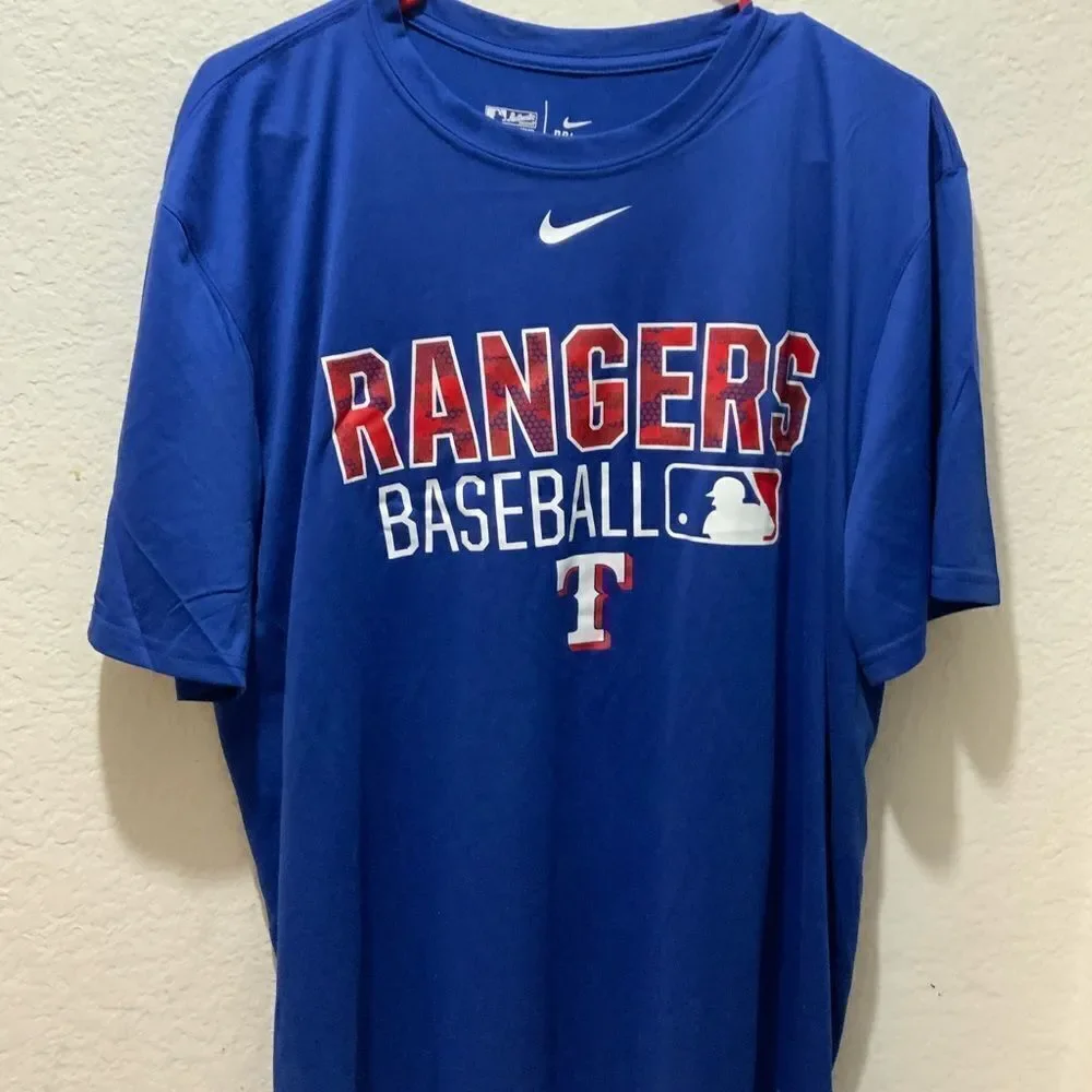 New Mens Nike Dri-Fit Authentic Collection Performance Texas Ranger T-Shirt XL